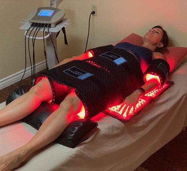 Contour Light red light therapy session in progress